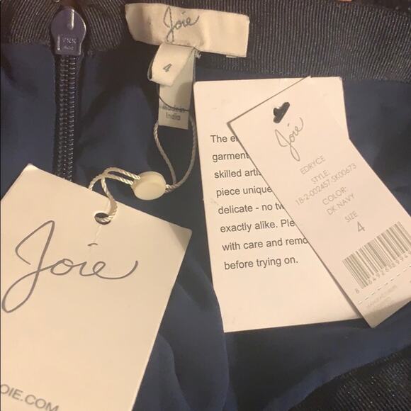 NWT JOIE Beaded Edryce Pencil Skirt Blue - Picture 8 of 9